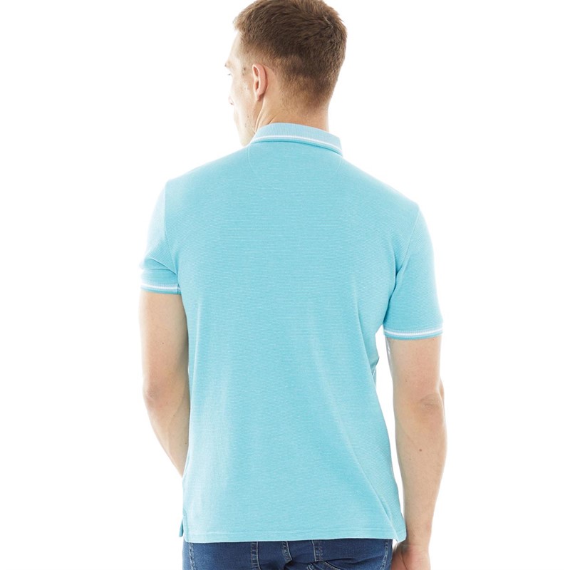 Onfire Mens Space Dyed Polo Shirt Aqua Blue