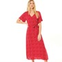 Onfire Womens Midi Dress With Tie Red Multi