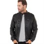 Onfire Mens Leather Jacket Black