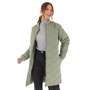 Onfire Womens Long Collarless Onion Quilt Jacket Khaki