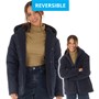 Onfire Womens Diamond Reversible Fleece Lined Country Quilted Jacket Midnight Navy