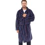 Onfire Mens Wellsoft Shawl Collar Robe Grey Striped