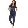 Onfire Womens Gold Star Foil Pyjama Set Grey/Black