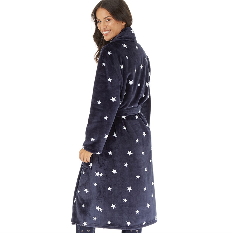 Onfire Womens Star AOP Robe Navy