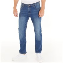 Onfire Mens Stretch Denim Straight Leg Jeans Mid Wash