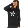 Onfire Womens Star Crew Neck Jumper Black