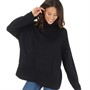 Onfire Womens Turtle Neck Longline Sweater Black