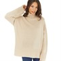 Onfire Womens Turtle Neck Longline Sweater Biscuit