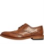 Onfire Mens Leather Goodyear Welted Brogue Shoes With Handstitched Leather Sole Tan