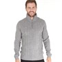 Onfire Mens Zip Neck Sweater Grey Marl