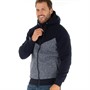 Onfire Mens Zip Through Hoodie Black Blue