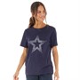 Onfire Womens Star T-Shirt Navy