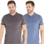 Onfire Mens Jersey Two Pack Polo Shirts Vintage Indigo/Magnet Grey