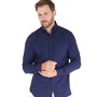 Onfire Mens Long Sleeve Cotton Oxford Shirt Navy Blazer