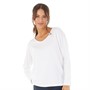Onfire Womens V-neck Long Sleeve T-Shirt White