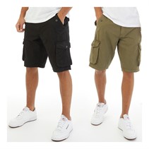 Onfire Mens Two Pack Combat Shorts Black/Khaki