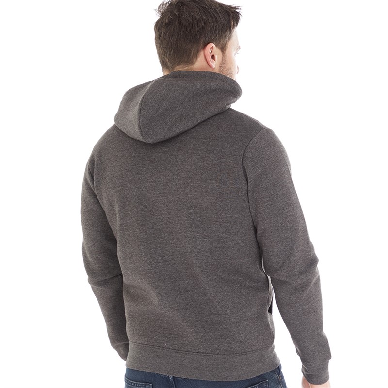 Onfire Mens Zip Through Fleece Hoodie Charcoal Marl