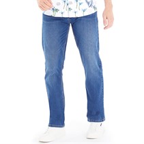 Onfire Mens Bootcut Denim Jeans Mid Wash