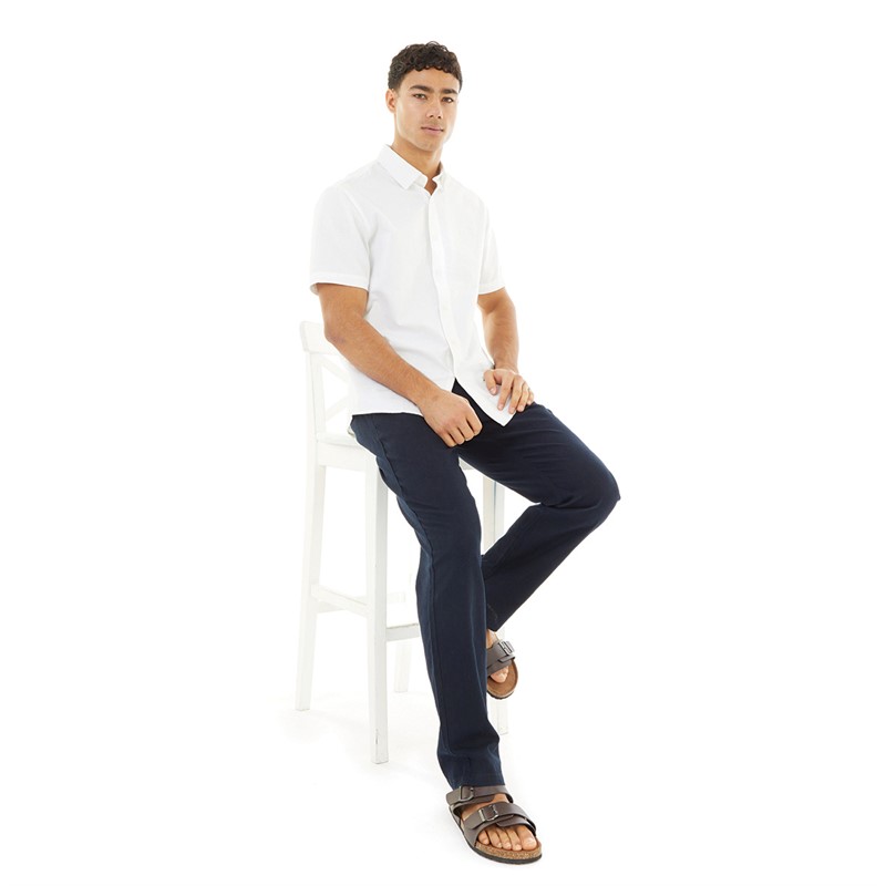 Onfire Mens Linen Trousers Navy