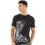 Onfire Mens Skull Side Print T-Shirt Black