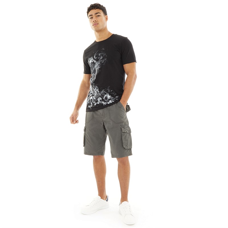 Onfire Mens Skull Side Print T-Shirt Black