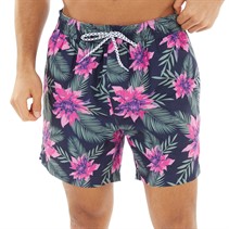 Onfire Mens Tropical Print Swim Shorts Navy/Multi