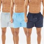Onfire Mens Three Pack Plain Swim Shorts Navy/Aqua/Light Grey