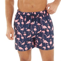 Onfire Mens Flamingo Print Swim Shorts Navy/Pink