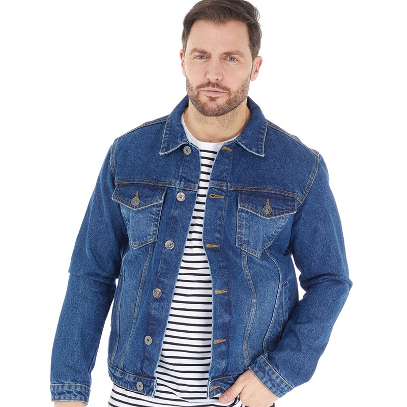 Onfire Mens Denim Jacket Dark Wash