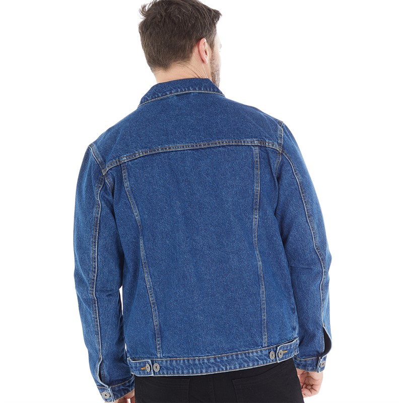 Onfire Mens Denim Jacket Dark Wash