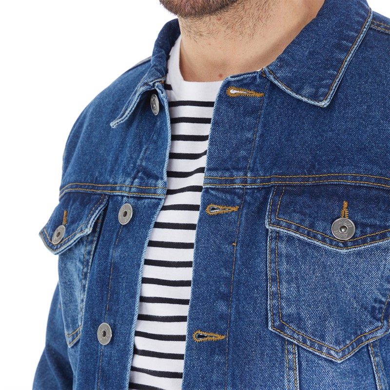 Onfire Mens Denim Jacket Dark Wash