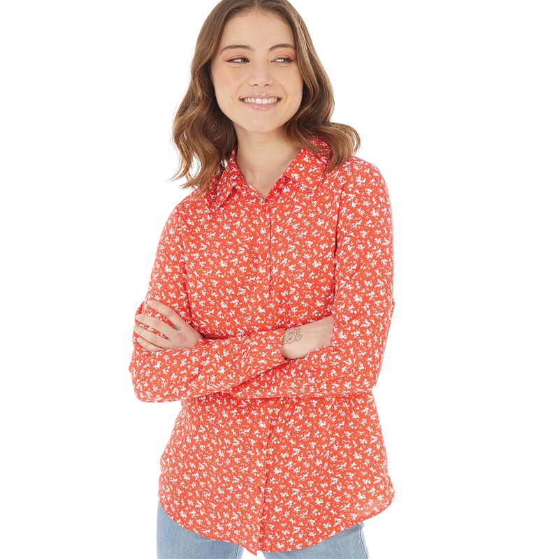 Onfire Womens Printed Shirt Red Print