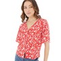 Onfire Womens Floral Blouse Red Print