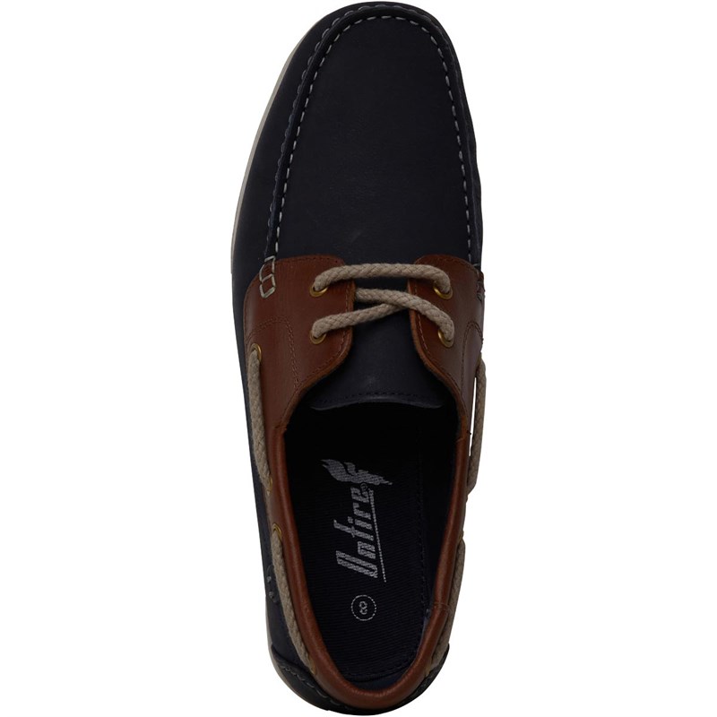 navy tan boat shoes