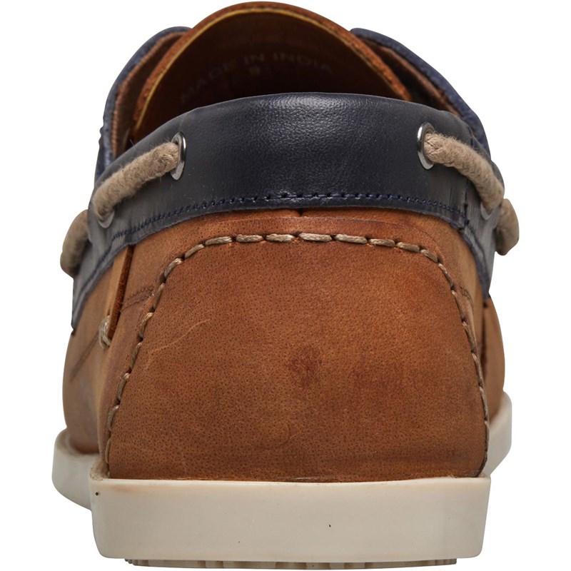 navy tan boat shoes