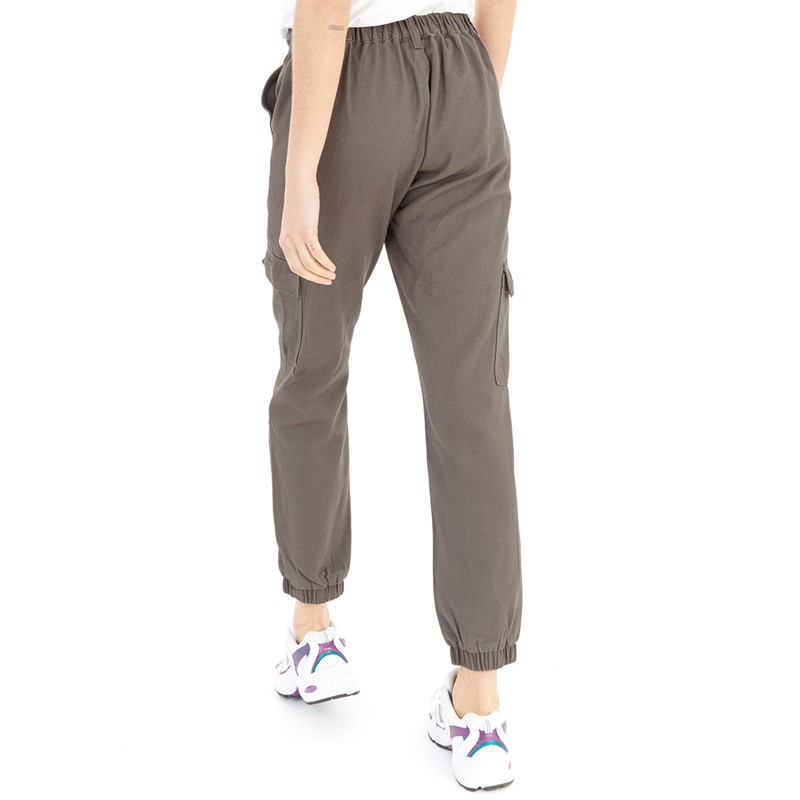 Onfire Womens Cuffed Cargo Pants Charcoal