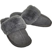 Onfire Womens Suede Mule Slippers Grey