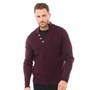 Onfire Mens Button Neck Sweater Plum