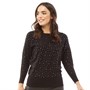 Onfire Womens Glitter Sweater Black Glitter