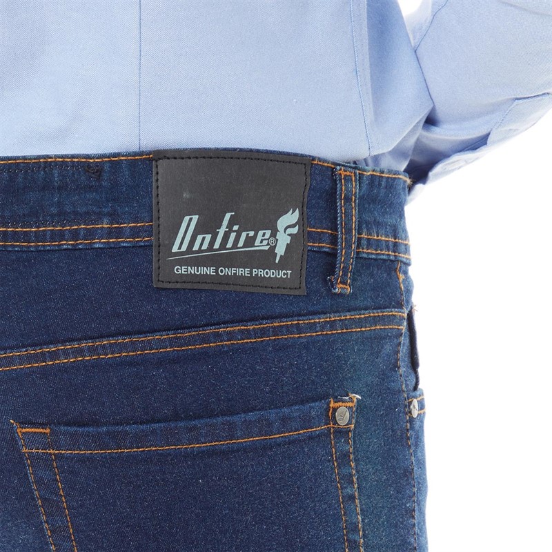 Onfire Mens Bootcut Stretch Jeans Rinse Wash