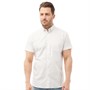 Onfire Mens Stretch Cotton Oxford Short Sleeve Shirt White