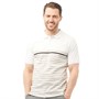 Onfire Mens Striped Polo Shirt White/Black/Grey
