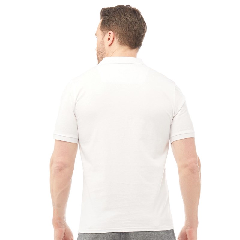 Onfire Mens Striped Polo Shirt White/Black/Grey