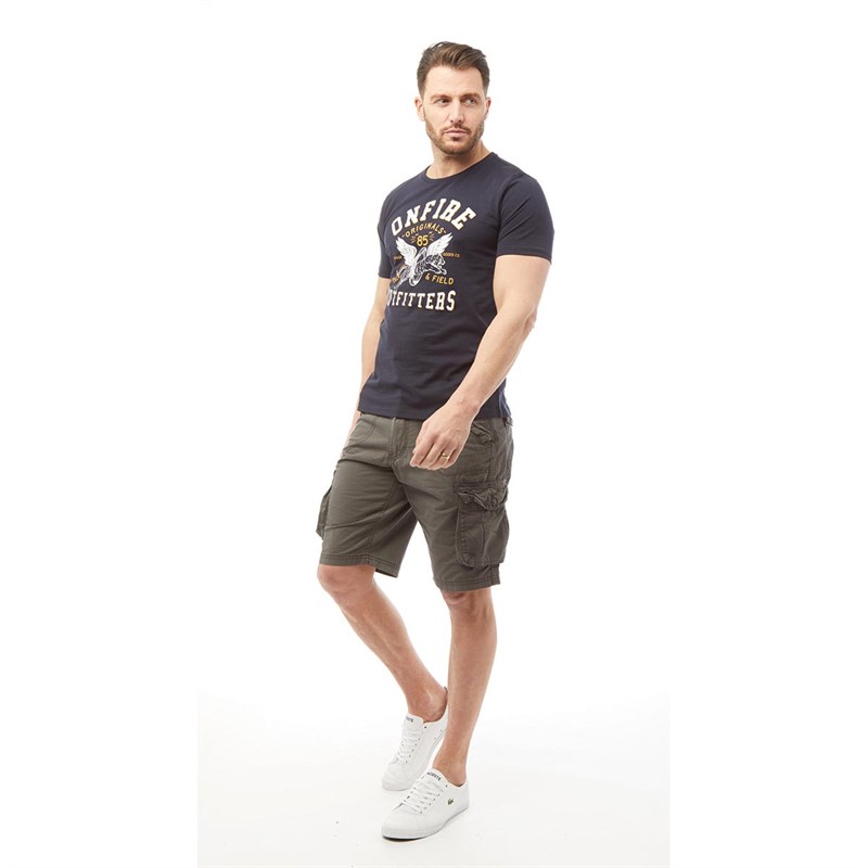 Onfire Mens Printed T-Shirt Navy