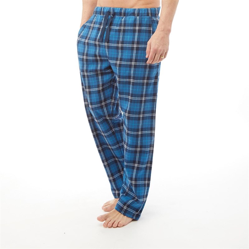 Buy Onfire Mens Woven Check Pyjama Trousers Blue