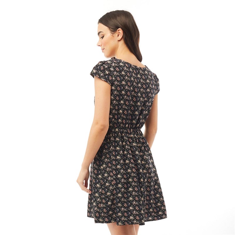 Onfire Womens Ladies Ditsy Print Dress Navy Floral