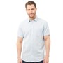 Onfire Mens Linen Mix Short Sleeve Shirt Light Blue
