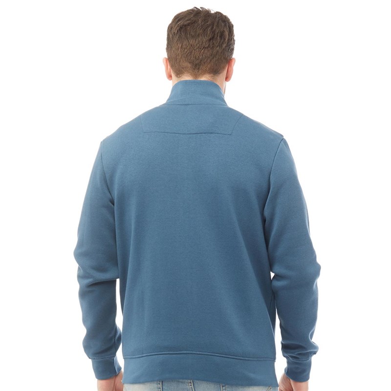 Buy Onfire Mens Zip Through Funnel Neck Sweatshirt Petrol Blue