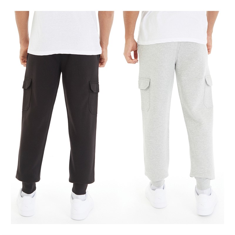 Onfire Mens Two Pack Joggers Black/Grey Marl