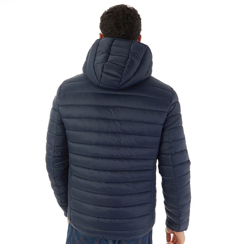 Onfire Mens Hooded Puffer Jacket Navy